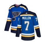 Adidas St. Louis Blues #7 Joe Mullen Authentic Royal Blue Home NHL Jersey