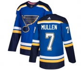 Adidas St. Louis Blues #7 Joe Mullen Authentic Royal Blue Home NHL Jersey