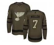 Adidas St. Louis Blues #7 Joe Mullen Green Salute to Service Stitched NHL Jers