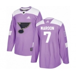 Adidas St. Louis Blues #7 Patrick Maroon Authentic Purple Fights Cancer Practice NHL Jersey