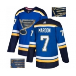 Adidas St. Louis Blues #7 Patrick Maroon Authentic Royal Blue Fashion Gold NHL Jersey