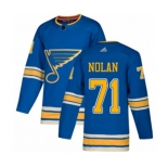 Adidas St. Louis Blues #71 Jordan Nolan Authentic Navy Blue Alternate NHL Jersey