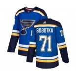 Adidas St. Louis Blues #71 Vladimir Sobotka Authentic Royal Blue Home NHL Jersey