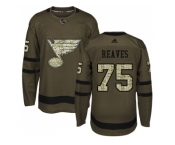 Adidas St. Louis Blues #75 Ryan Reaves Green Salute to Service Stitched NHL Jersey