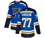 Adidas St. Louis Blues #77 Pierre Turgeon Authentic Royal Blue Home NHL Jersey