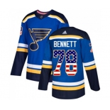 Adidas St. Louis Blues #78 Beau Bennett Authentic Blue USA Flag Fashion NHL Jersey