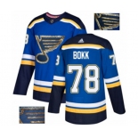 Adidas St. Louis Blues #78 Dominik Bokk Authentic Royal Blue Fashion Gold NHL Jersey