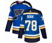 Adidas St. Louis Blues #78 Dominik Bokk Authentic Royal Blue Home NHL Jersey