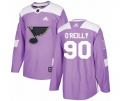 Adidas St. Louis Blues #90 Ryan O'Reilly Authentic Purple Fights Cancer Practice NHL Jersey