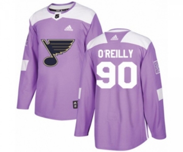 Adidas St. Louis Blues #90 Ryan O'Reilly Authentic Purple Fights Cancer Practice NHL Jersey