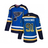 Adidas St. Louis Blues #91 Vladimir Tarasenko Authentic Blue Drift Fashion NHL Jersey