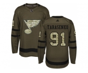 Adidas St. Louis Blues #91 Vladimir Tarasenko Green Salute to Service Stitched NHL Jersey