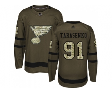 Adidas St. Louis Blues #91 Vladimir Tarasenko Green Salute to Service Stitched NHL Jersey