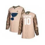 Men Adidas St. Louis Blues #10 Brayden Schenn Camo Authentic 2017 Veterans Day Stitched NHL Jersey