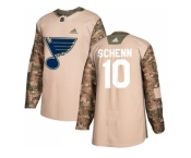 Men Adidas St. Louis Blues #10 Brayden Schenn Camo Authentic 2017 Veterans Day Stitched NHL Jersey