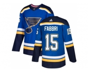 Men Adidas St. Louis Blues #15 Robby Fabbri Blue Home Authentic Stitched NHL Jersey