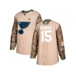 Men Adidas St. Louis Blues #15 Robby Fabbri Camo Authentic 2017 Veterans Day Stitched NHL Jersey