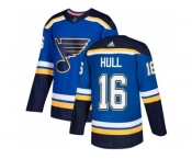 Men Adidas St. Louis Blues #16 Brett Hull Blue Home Authentic Stitched NHL Jersey