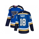 Men Adidas St. Louis Blues #18 Tony Twist Blue Home Authentic Stitched NHL Jersey