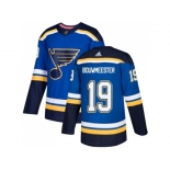 Men Adidas St. Louis Blues #19 Jay Bouwmeester Blue Home Authentic Stitched NHL Jersey