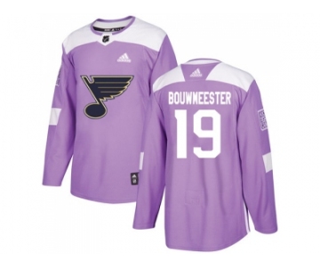 Men Adidas St. Louis Blues #19 Jay Bouwmeester Purple Authentic Fights Cancer Stitched NHL Jersey