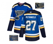 Men Adidas St. Louis Blues #27 Alex Pietrangelo Blue Home Authentic Fashion Gold Stitched NHL Jersey