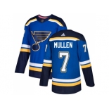 Men Adidas St. Louis Blues #7 Joe Mullen Blue Home Authentic Stitched NHL Jersey