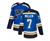 Men Adidas St. Louis Blues #7 Joe Mullen Blue Home Authentic Stitched NHL Jersey