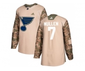 Men Adidas St. Louis Blues #7 Joe Mullen Camo Authentic 2017 Veterans Day Stitched NHL Jersey