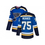 Men Adidas St. Louis Blues #75 Ryan Reaves Blue Home Authentic Stitched NHL Jersey