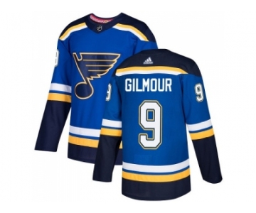 Men Adidas St. Louis Blues #9 Doug Gilmour Blue Home Authentic Stitched NHL Jersey