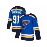 Men Adidas St. Louis Blues #91 Vladimir Tarasenko Blue Home Authentic Stitched NHL Jerse