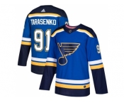 Men Adidas St. Louis Blues #91 Vladimir Tarasenko Blue Home Authentic Stitched NHL Jerse