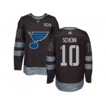 Men Adidas St.Louis Blues #10 Brayden Schenn Black 1917-2017 100th Anniversary Stitched NHL Jersey