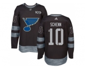 Men Adidas St.Louis Blues #10 Brayden Schenn Black 1917-2017 100th Anniversary Stitched NHL Jersey