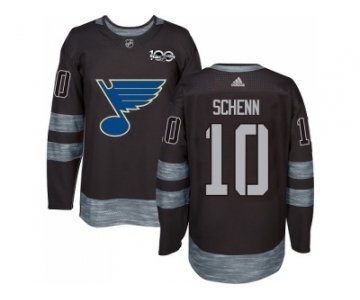 Men Adidas St.Louis Blues #10 Brayden Schenn Black 1917-2017 100th Anniversary Stitched NHL Jersey