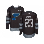 Men Adidas St.Louis Blues #23 Dmitrij Jaskin Black 1917-2017 100th Anniversary Stitched NHL Jersey