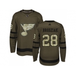 Men Adidas St.Louis Blues #28 Kyle Brodziak Green Salute to Service Stitched NHL Jersey