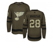 Men Adidas St.Louis Blues #28 Kyle Brodziak Green Salute to Service Stitched NHL Jersey