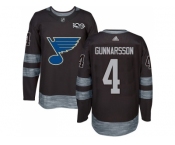 Men Adidas St.Louis Blues #4 Carl Gunnarsson Black 1917-2017 100th Anniversary Stitched NHL Jersey