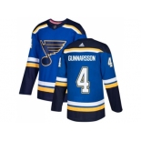 Men Adidas St.Louis Blues #4 Carl Gunnarsson Blue Home Authentic Stitched NHL Jersey