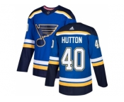 Men Adidas St.Louis Blues #40 Carter Hutton Blue Home Authentic Stitched NHL Jersey