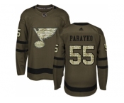 Men Adidas St.Louis Blues #55 Colton Parayko Green Salute to Service Stitched NHL Jersey