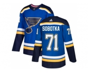 Men Adidas St.Louis Blues #71 Vladimir Sobotka Blue Home Authentic Stitched NHL Jersey