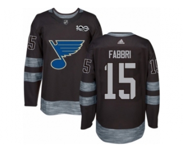 Men's Adidas St. Louis Blues #15 Robby Fabbri Authentic Black 1917-2017 100th Anniversary NHL Jersey