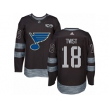 Men's Adidas St. Louis Blues #18 Tony Twist Authentic Black 1917-2017 100th Anniversary NHL Jersey