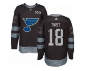 Men's Adidas St. Louis Blues #18 Tony Twist Authentic Black 1917-2017 100th Anniversary NHL Jersey