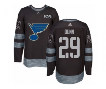 Men's Adidas St. Louis Blues #29 Vince Dunn Authentic Black 1917-2017 100th Anniversary NHL Jersey