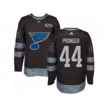 Men's Adidas St. Louis Blues #44 Chris Pronger Authentic Black 1917-2017 100th Anniversary NHL Jersey