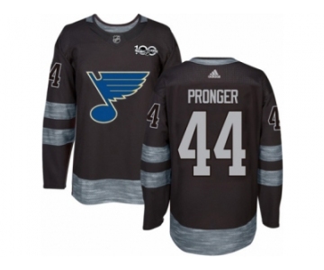 Men's Adidas St. Louis Blues #44 Chris Pronger Authentic Black 1917-2017 100th Anniversary NHL Jersey